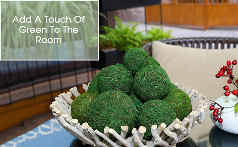 Faux Moss Balls Green 5In - Artificial Moss Balls Decor