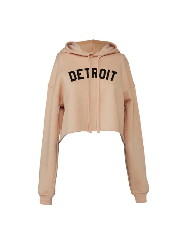 Detroit Embroidered Grey Cropped Zip-Up Hoodie – Kiloh + Co.