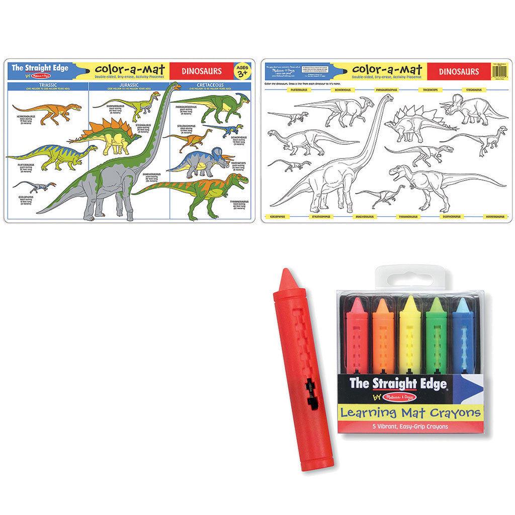 Download Placemat Dinosaur Colouring in & crayons that wipe off - Dinosaurs Galore