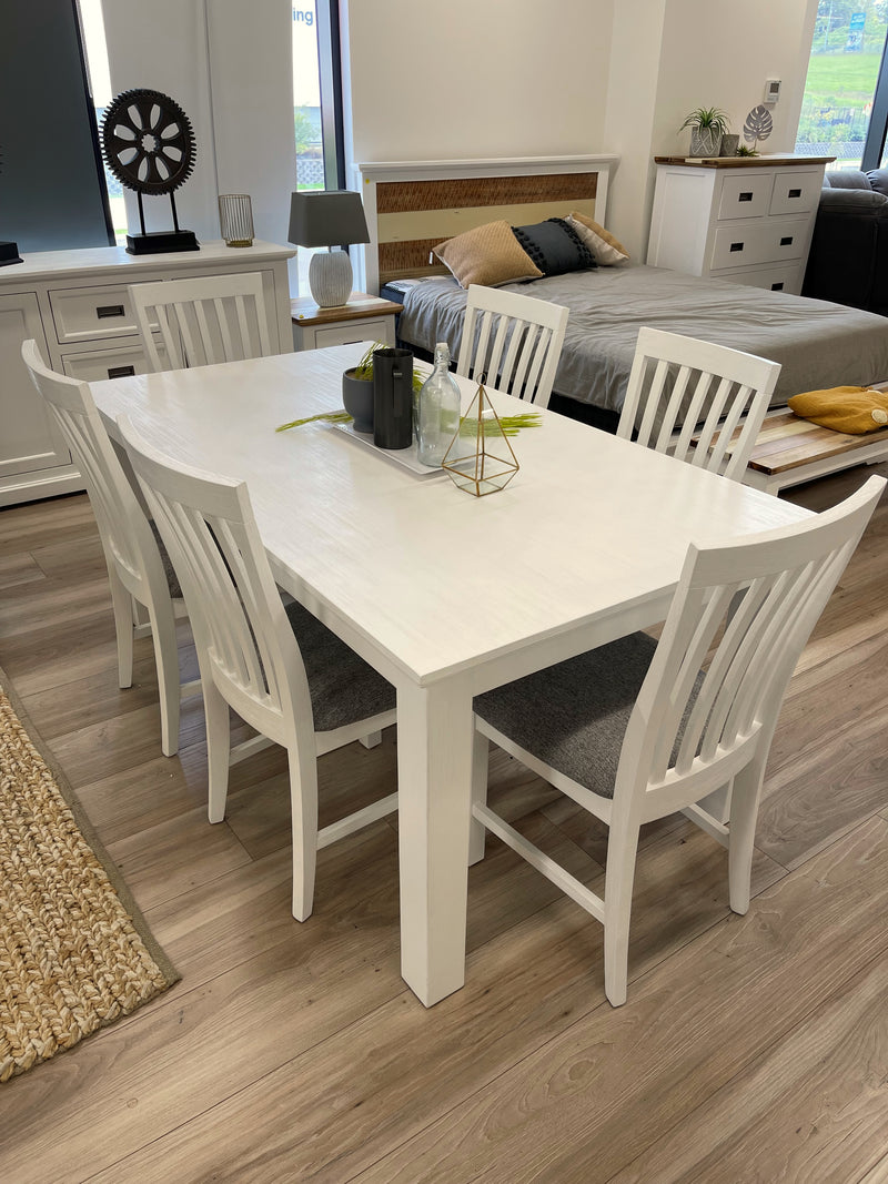 white extending kitchen table and chairs