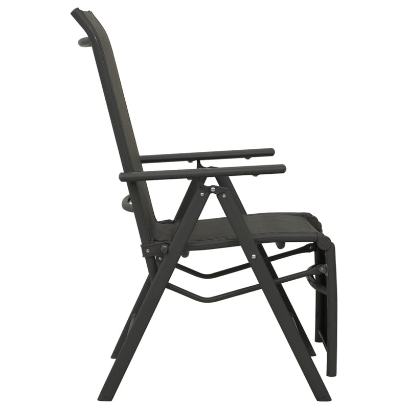 Reclining Garden Chairs 2pcs Textilene and Aluminium Black Image 4 - uhvx_312195