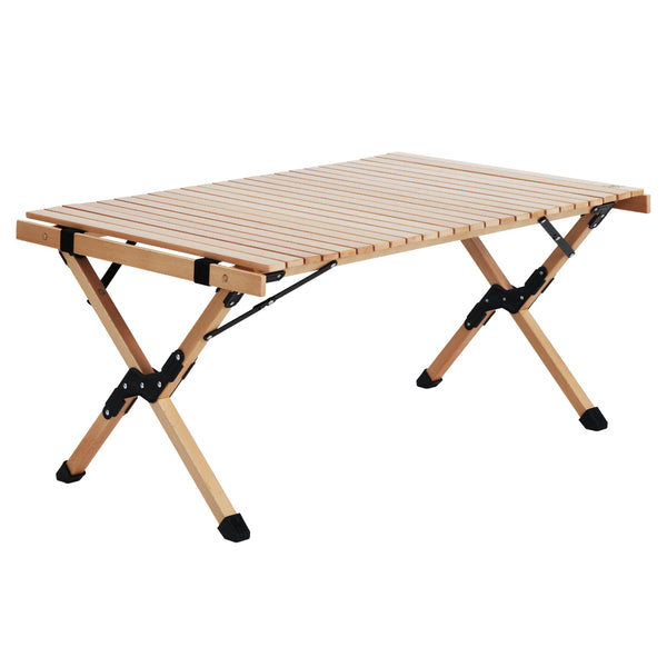 folding wood beach table