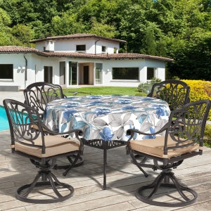LVTXIII Outdoor/Indoor Rectangle Tablecloth 60 Palm Blue