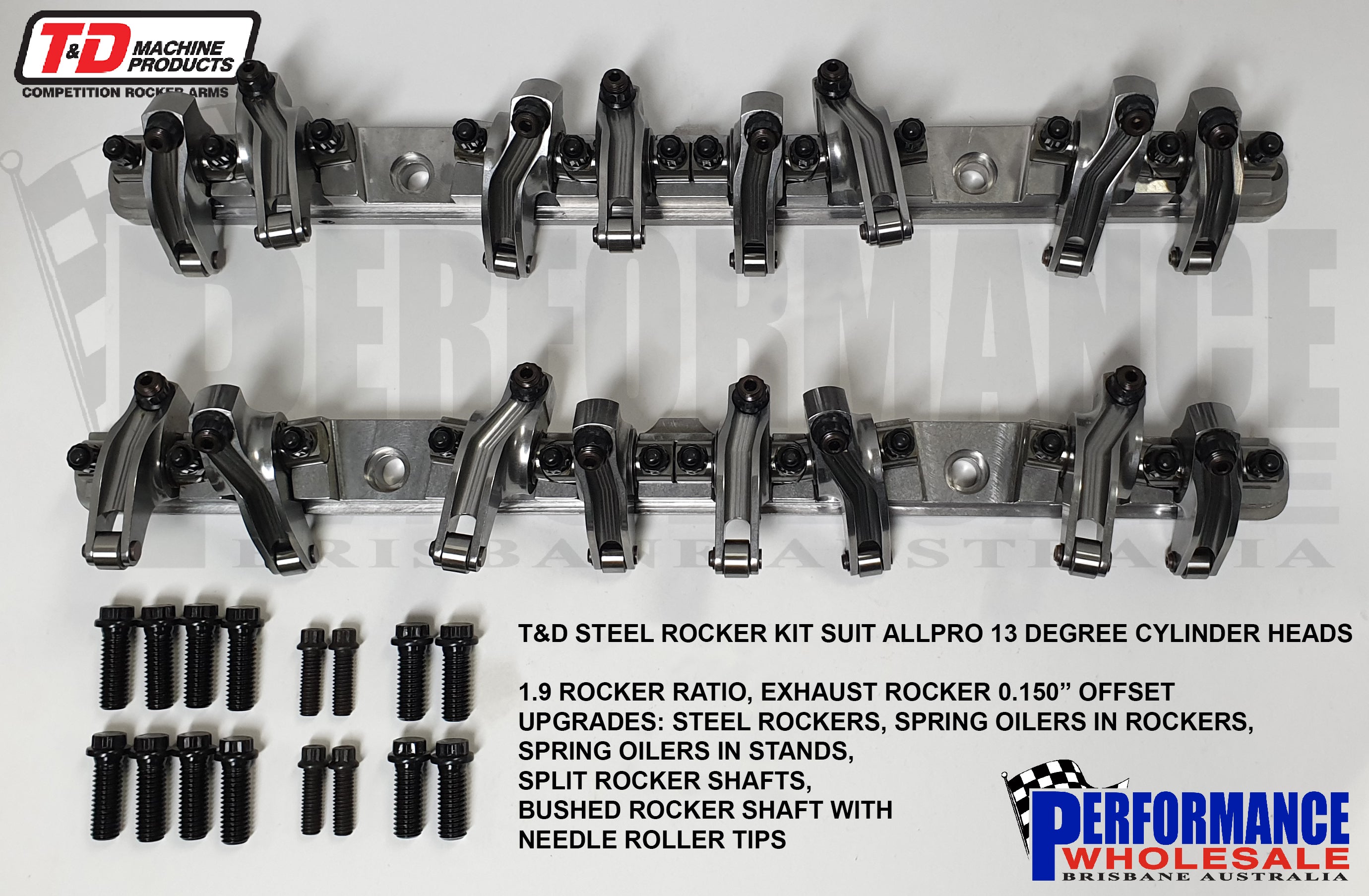 T&D steel shaft rocker arms suit Allpro cylinder heads