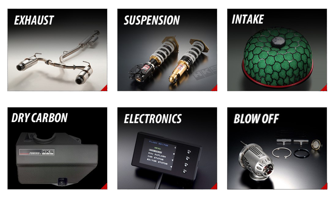 HKS Products ~ Exhaust, Suspension, Intake, Dry Carbon, Electronics, Blow Off