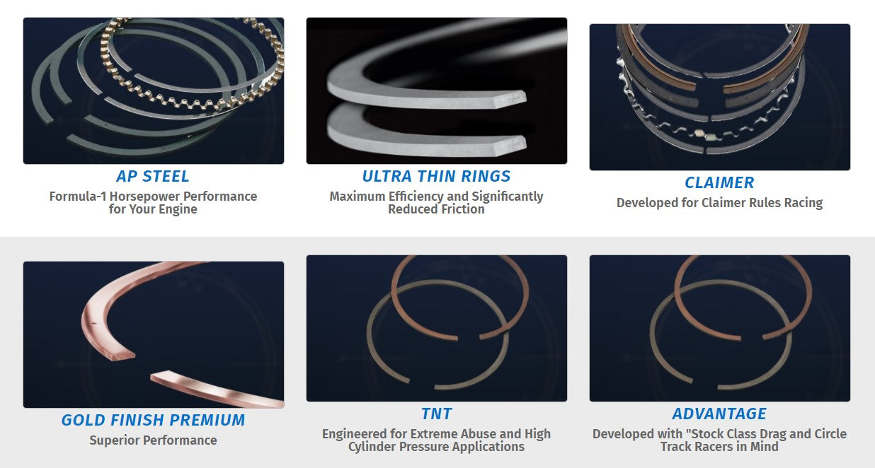 Total Seal Piston Rings ap steel, ultra thin rings, claimer, gold finish premium, tnt, advantage