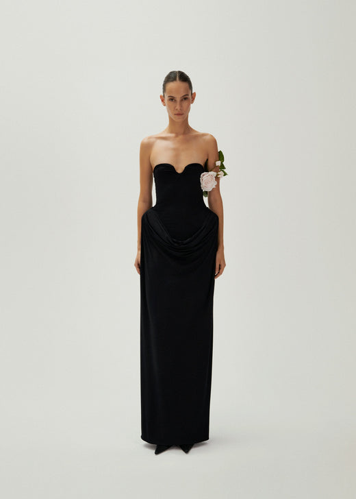 Bustier midi dress in black | Magda Butrym