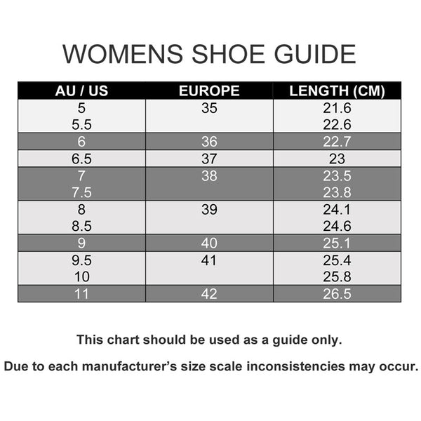 SHOE SIZE CHART - Parallel Culture Australia