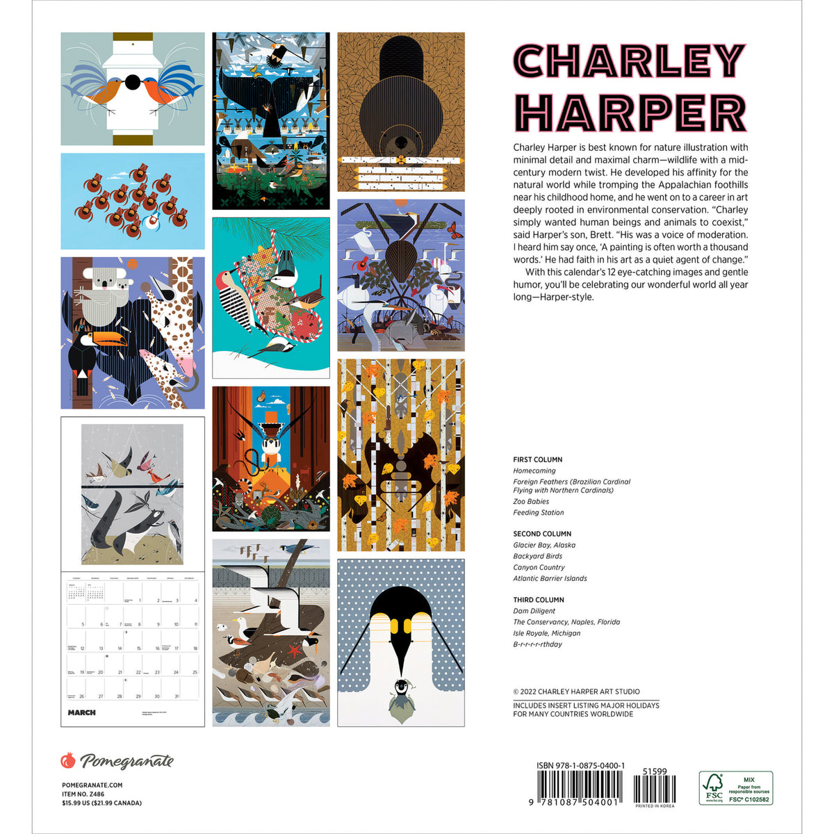 WALL CALENDAR 2023 CHARLEY HARPER Hull's Art Supply & Framing