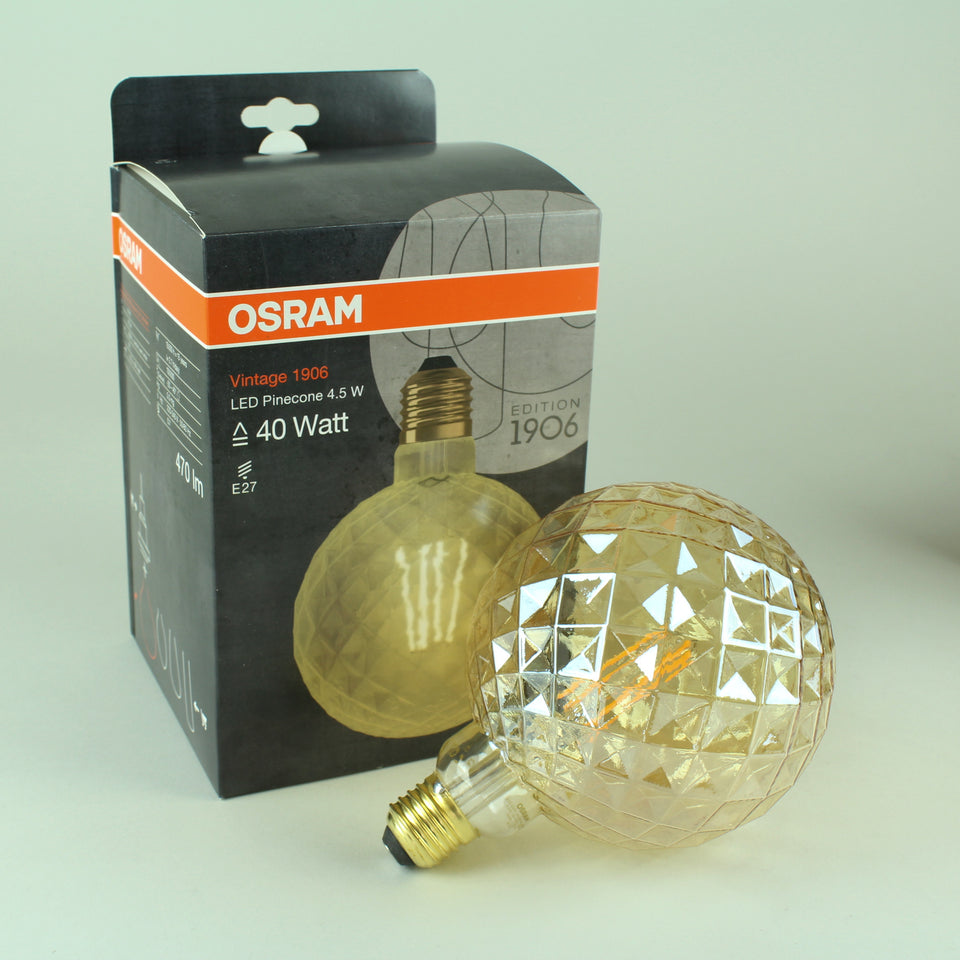 OSRAM Vintage LED Filament Globe Bulb - 4.5W E27 Comfort W – Tungsten Glow Lighting