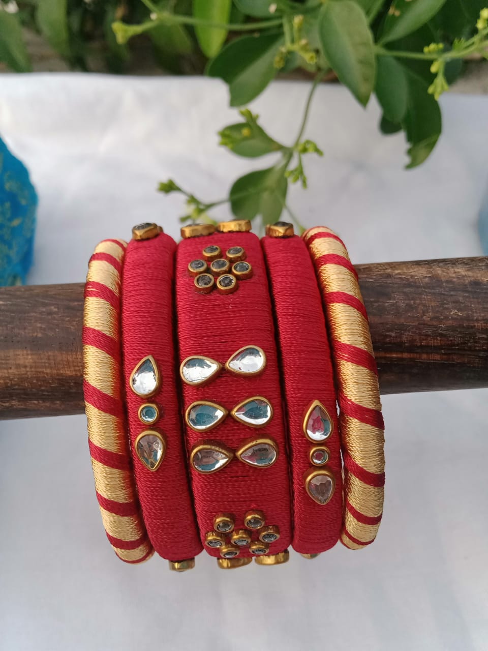 Designer Silk Thread Bangles - Maroon & Gold – Maheela Power ...