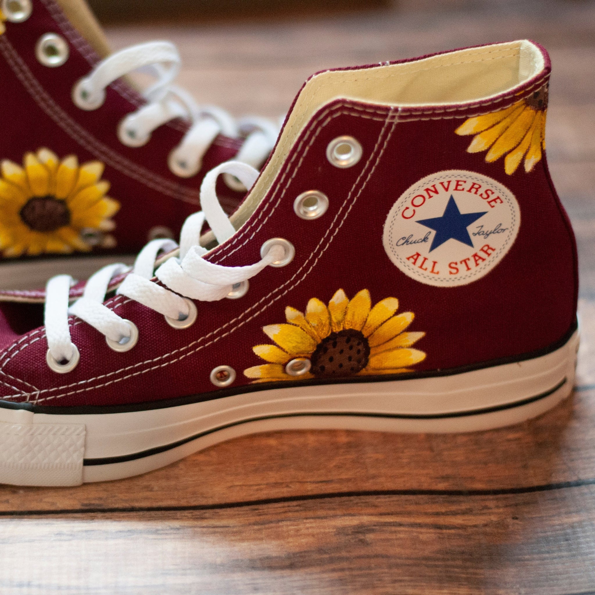 Sunflower High Converse | Custom Sunflower – With love, Paint