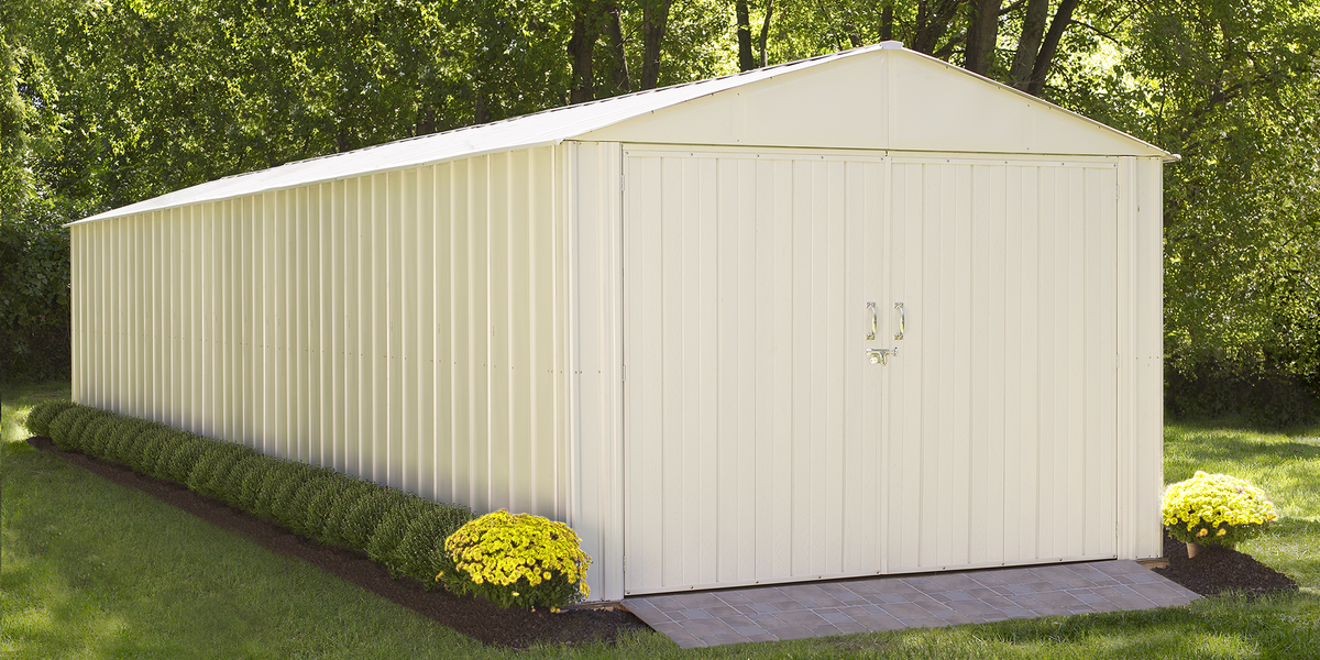 Commander 10 x 20 ft. Steel Storage Building Eggshell - CHD1020-A - Ar 