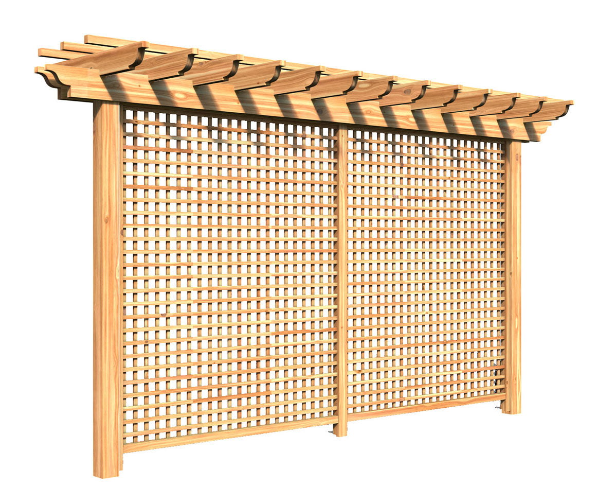 4' x 16' Treated Pine Monterrey Pergola with Lattice - HBWTPMPPL4x16CVD - Creekvine Designs