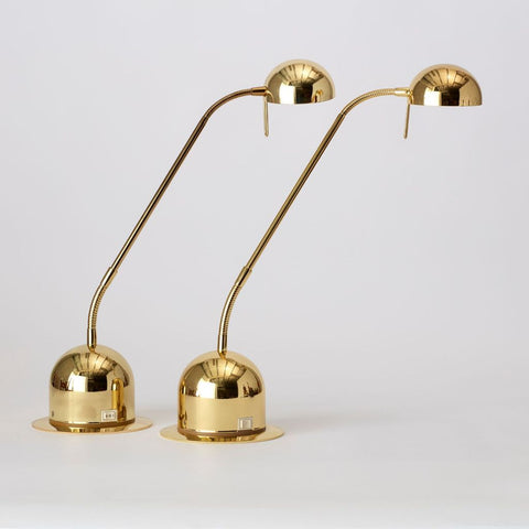 Pair of vintage Italian brass desk lamps