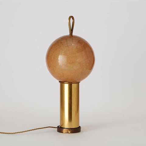 Vintage Perspex and Brass Globe Lamp Angelo Lelli AU
