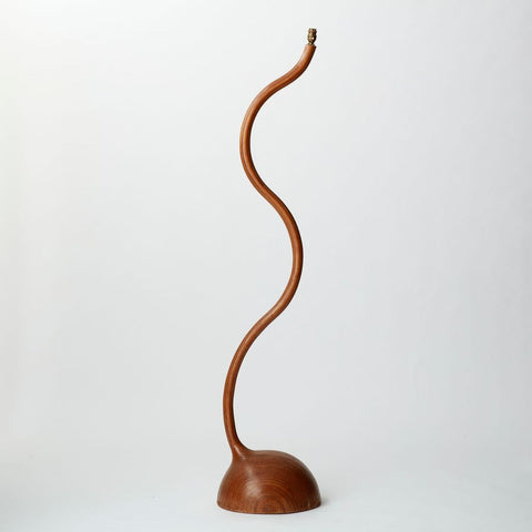 Vintage hand carved mahogany curved floor lamp AU