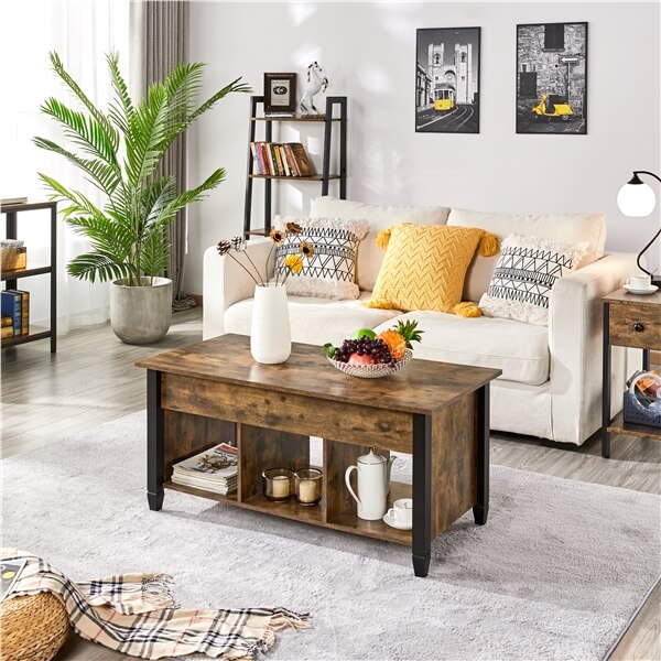 Costoffs Rustic Lift Top Coffee Table Rustic Brown