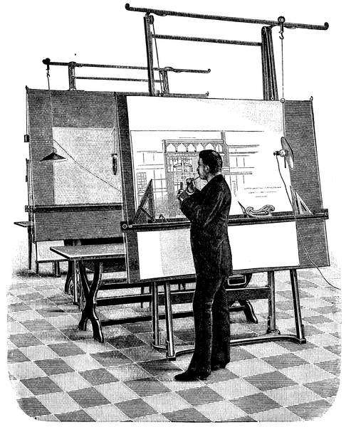 vintage drafting board in 19th century