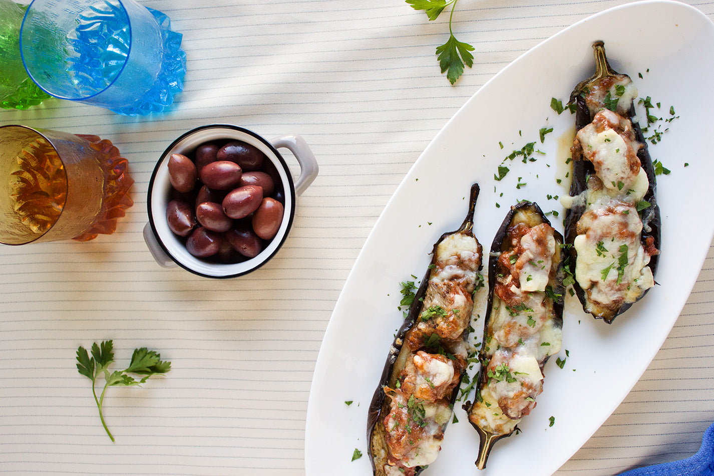 Aubergines farcies: recette de Naxos