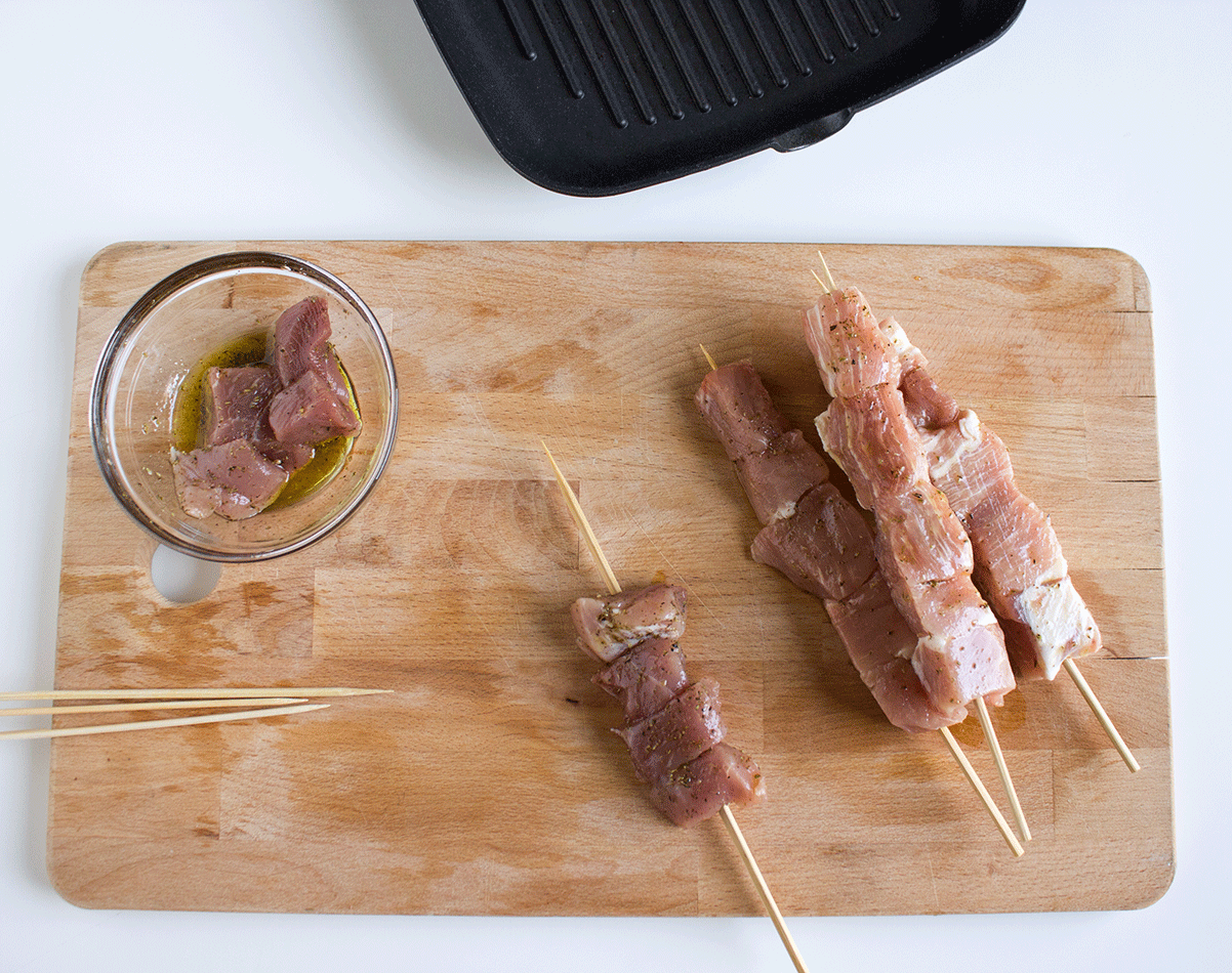 Brochette de porc | Étapes