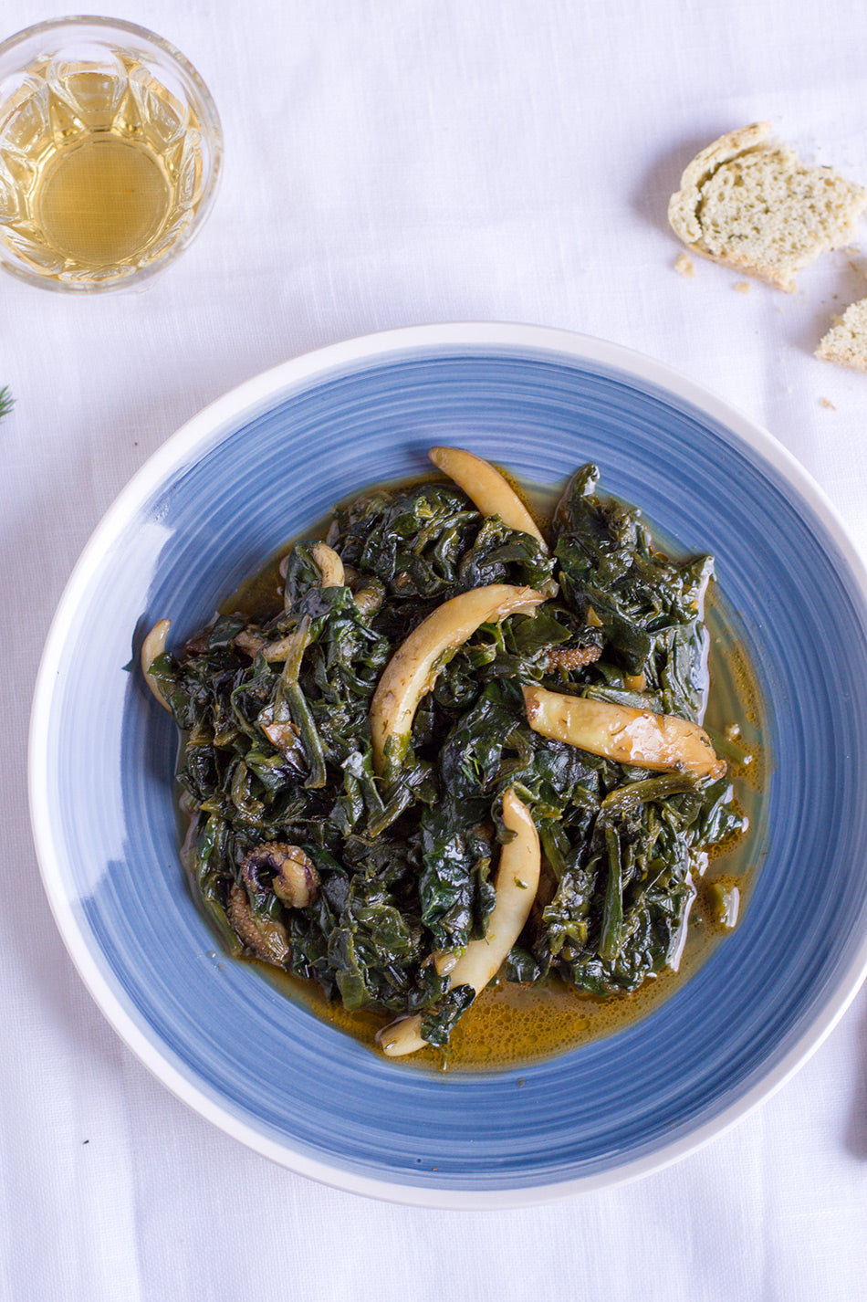 Cuttlefish with spinach Greek recipe