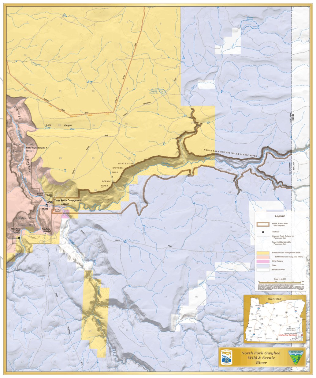 North Fork Owyhee Wild And Scenic River Map By Bureau Of Land Management Oregon Avenza Maps 1037