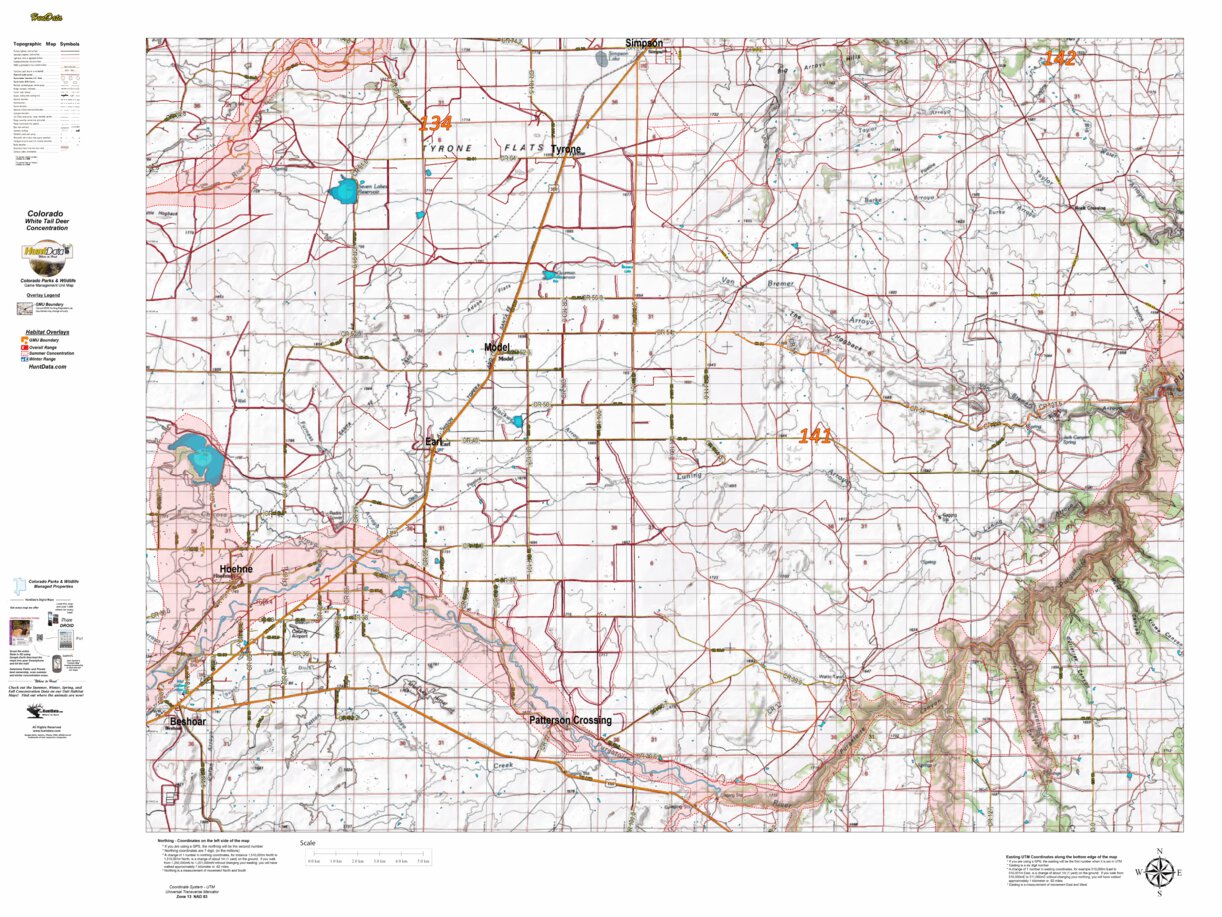 CO_141_White_Tail_Deer_Habitat Map by Colorado HuntData LLC | Avenza Maps