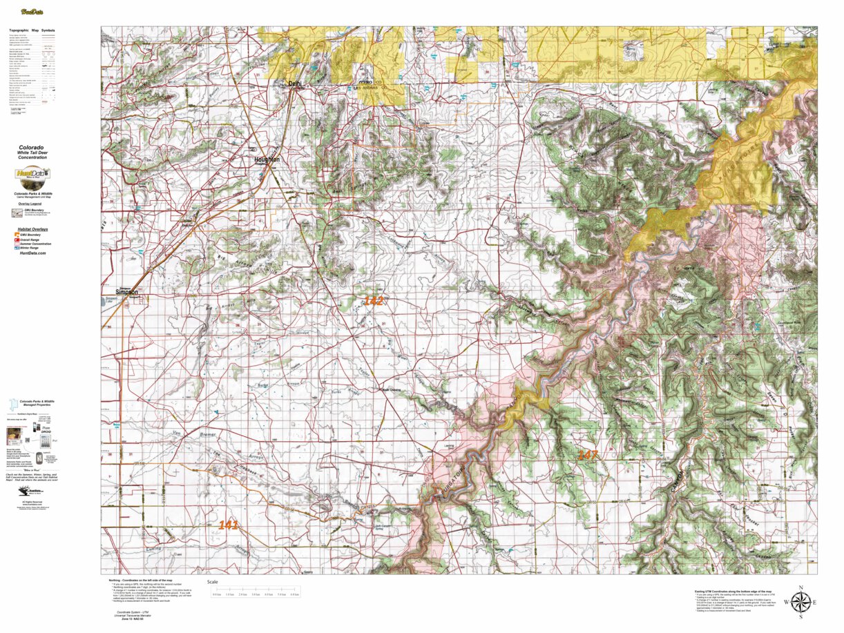 CO_142_White_Tail_Deer_Habitat map by Colorado HuntData LLC | Avenza Maps