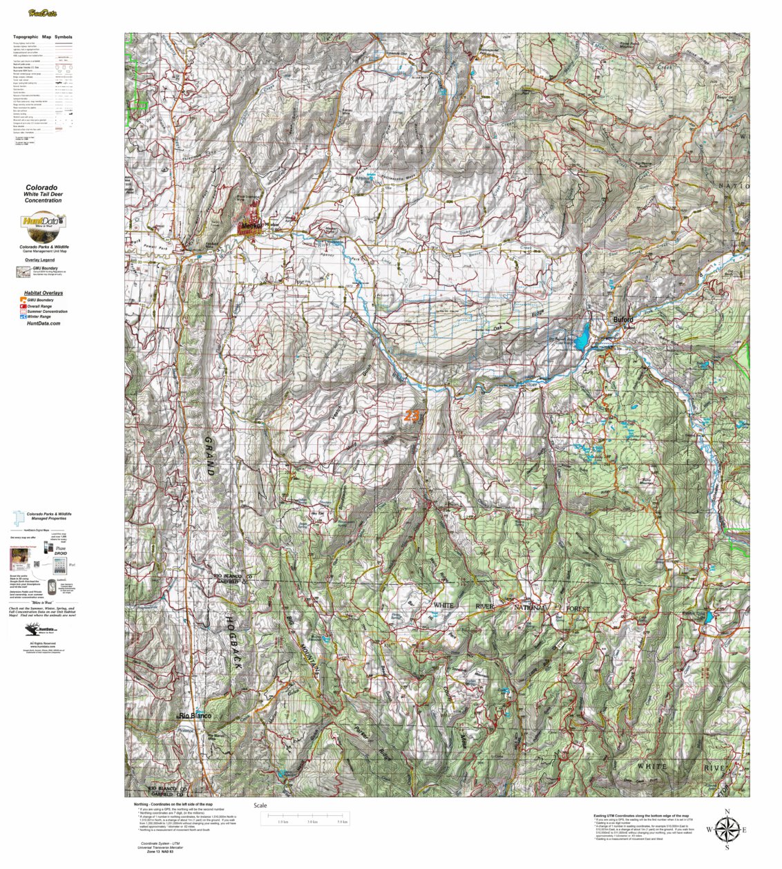 CO_23_White_Tail_Deer_Habitat map by Colorado HuntData LLC | Avenza Maps