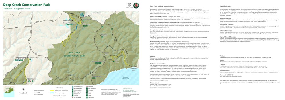 Deep Creek National Park TrailRider Wheelchair Suggested Routes Map   Department For Environment And Water Deep Creek National Park Trailrider Wheelchair Suggested Routes Map Digital Map 35925919826076 