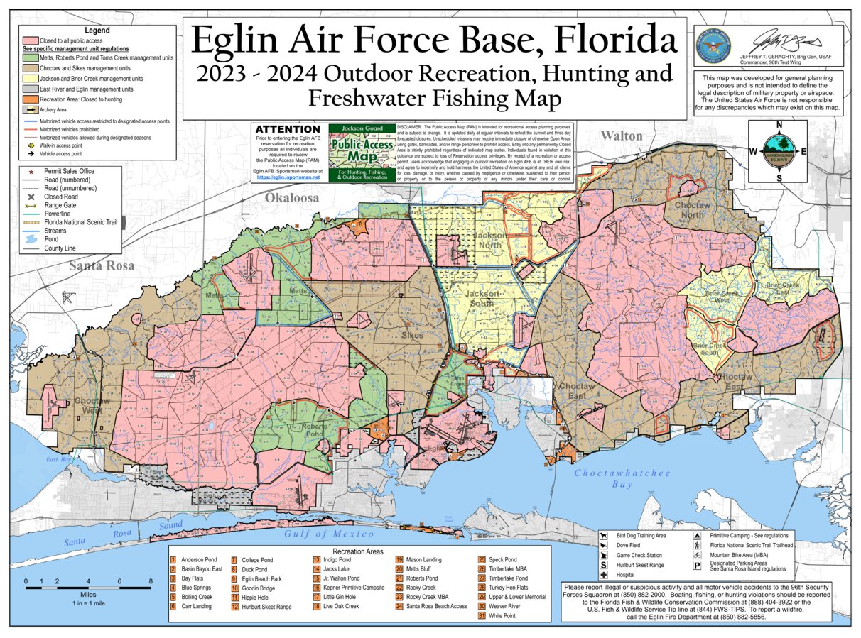 FY24 Eglin AFB: Outdoor Recreation, Hunting and Fishing Map (2023-2024 ...