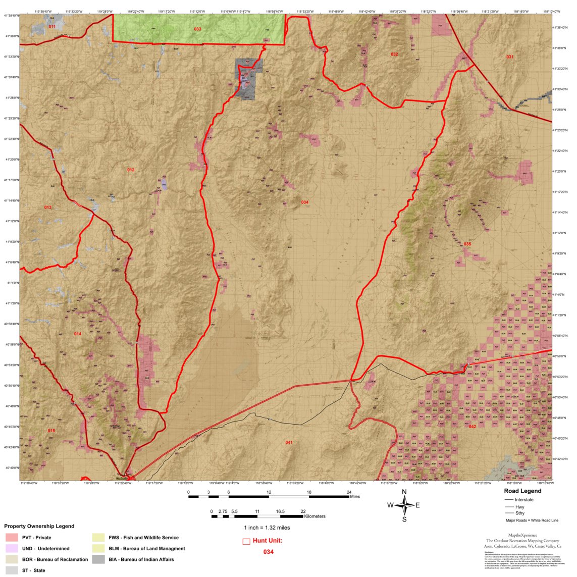 Nevada Hunt Unit 34 - Hunt Nevada map by Map the Xperience - Avenza Maps