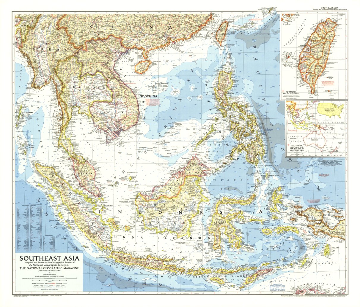 Southeast Asia 1955 Map by National Geographic | Avenza Maps