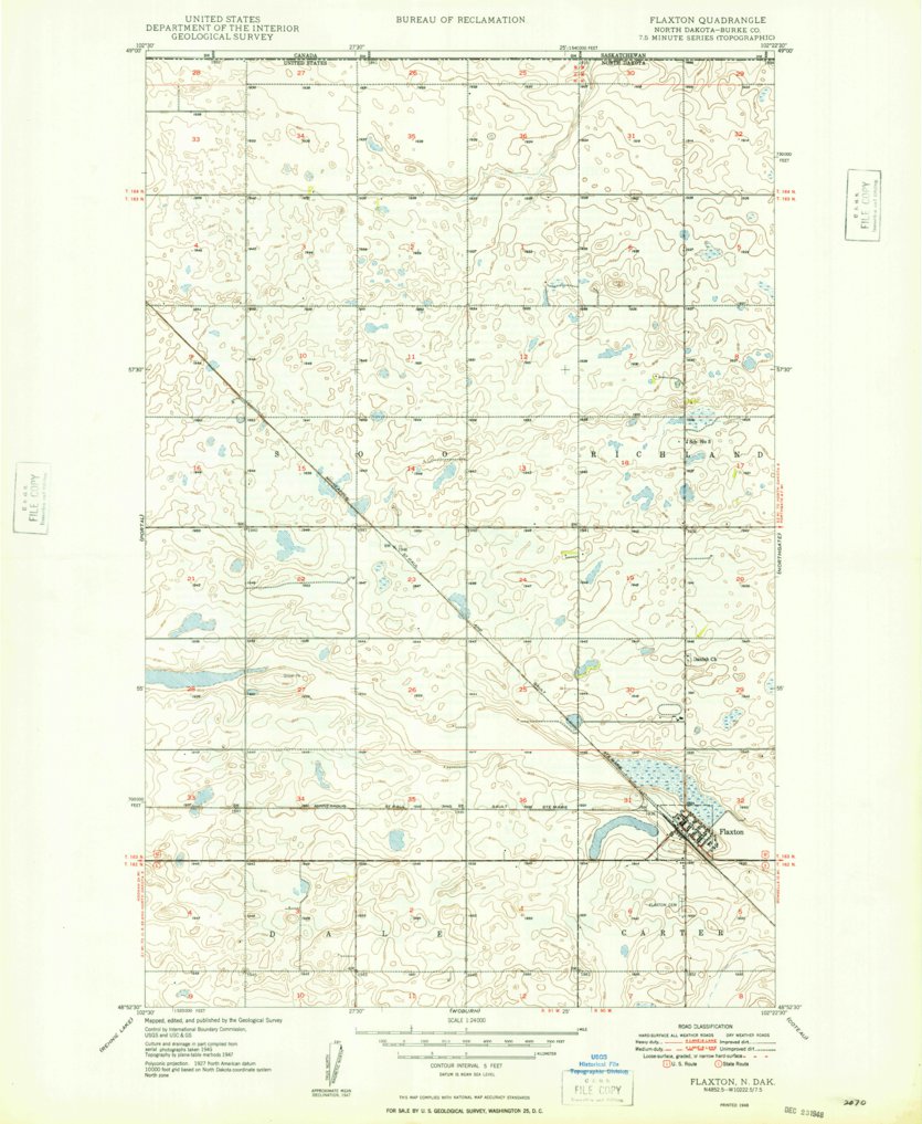 Flaxton, ND (1948, 24000-Scale) Map by United States Geological Survey ...