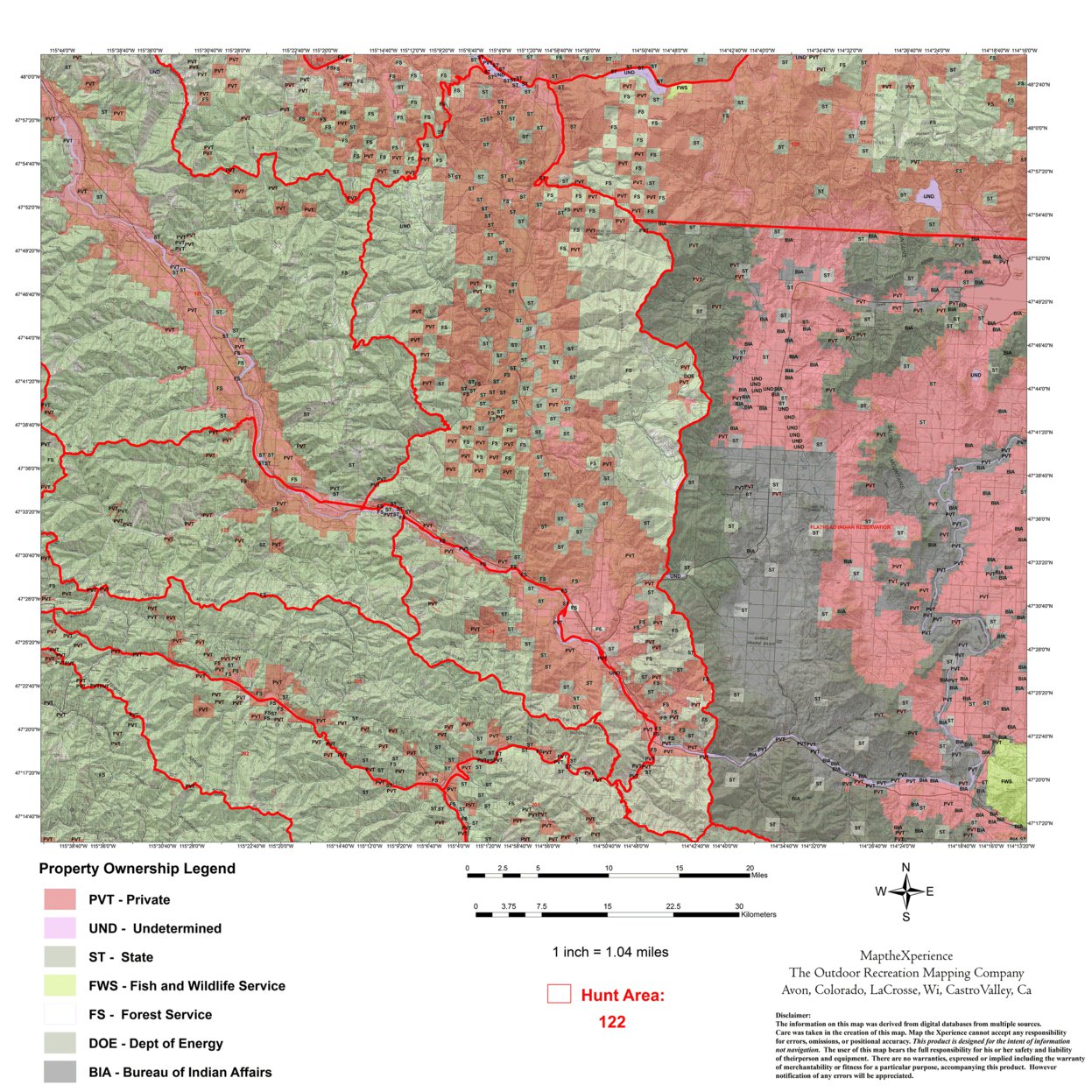 Montana Hunt District 122 Hunt Montana map by Map the Xperience