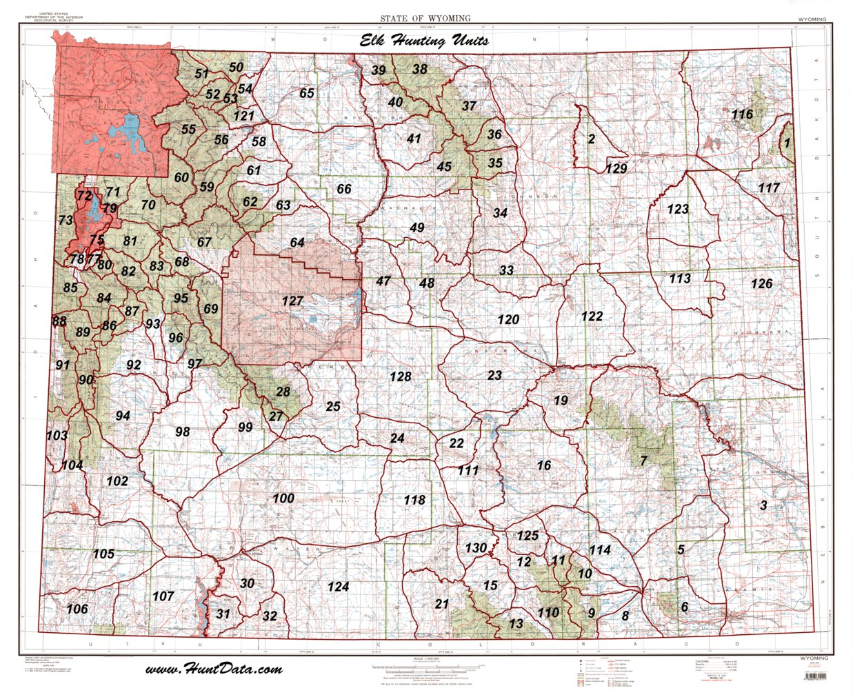 Wyoming Statewide Elk Concentration Map map by HuntData LLC Avenza Maps