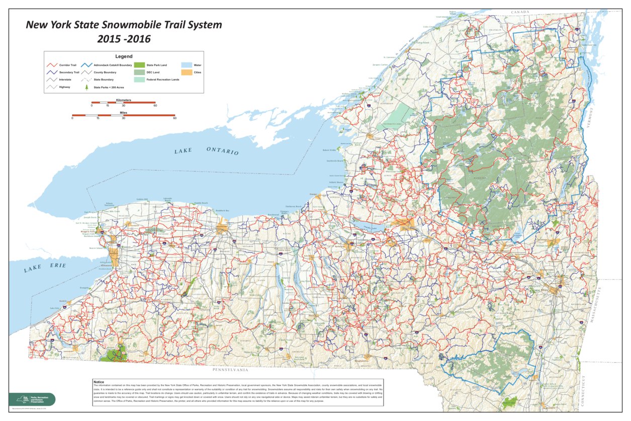 Nys Snowmobile Trail System Map By New York State Parks Avenza Maps 0239