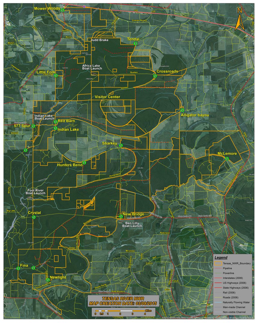 Tensas River NWR 24x30 Map by Scout Pro Mapping Avenza Maps