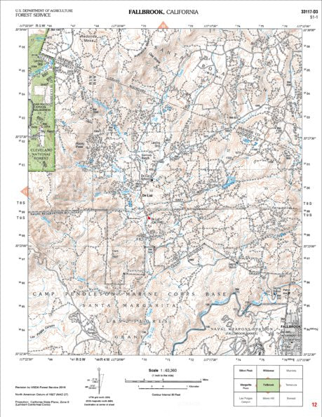 Fallbrook map by US Forest Service R5 | Avenza Maps