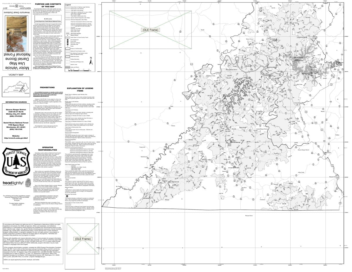 Motor Vehicle Use Map Mvum Stearns District Daniel Boone National Forest By Us Forest Service 7395