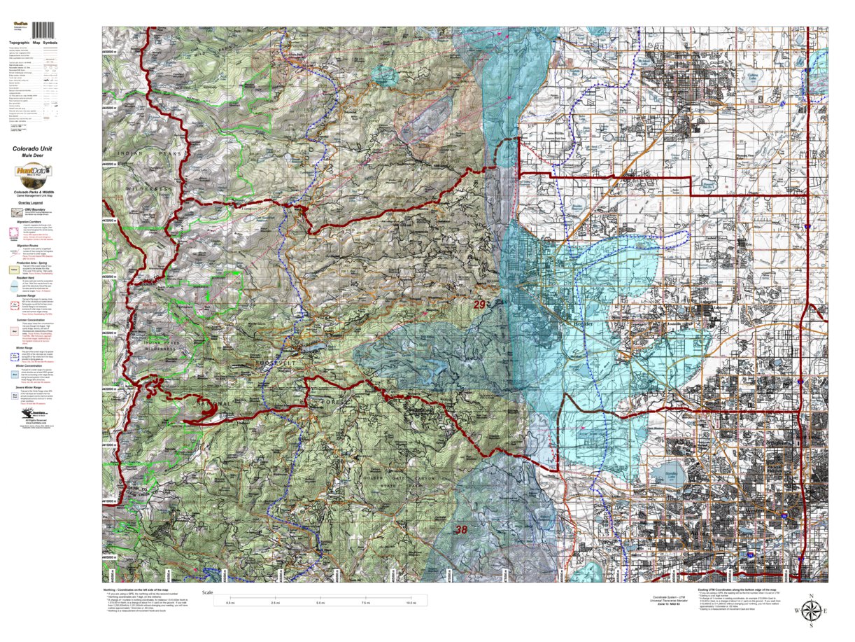 HuntData Colorado Unit 29 Mule Deer Concentration map by HuntData LLC ...