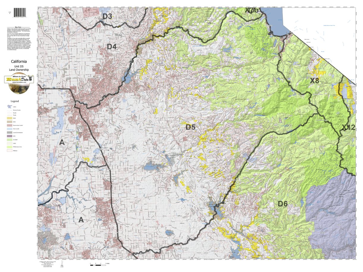 California Deer Hunting Zone D5 Map map by HuntData LLC Avenza Maps