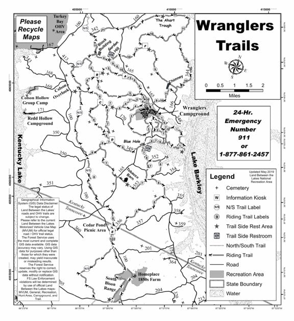 Land Between The Lakes - Wranglers Campground Trails map by US Forest  Service R8 - Avenza Maps | Avenza Maps