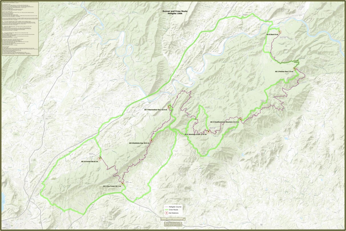 Hellgate100k Crew Route Map by RockGardener Maps | Avenza Maps