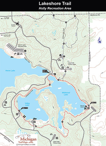 Lakeshore Trail - Holly Recreation Area Map by MichiganTrailMaps.com ...