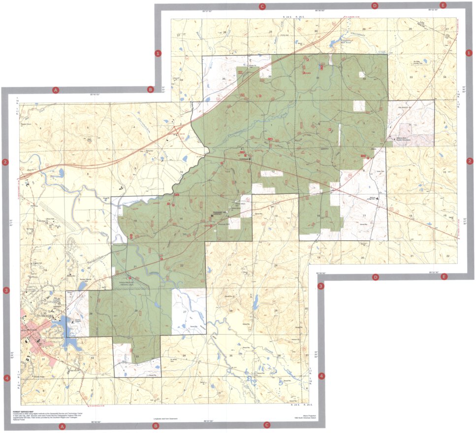 Tuskegee National Forest Visitor Map By Us Forest Service R8 Avenza Maps 