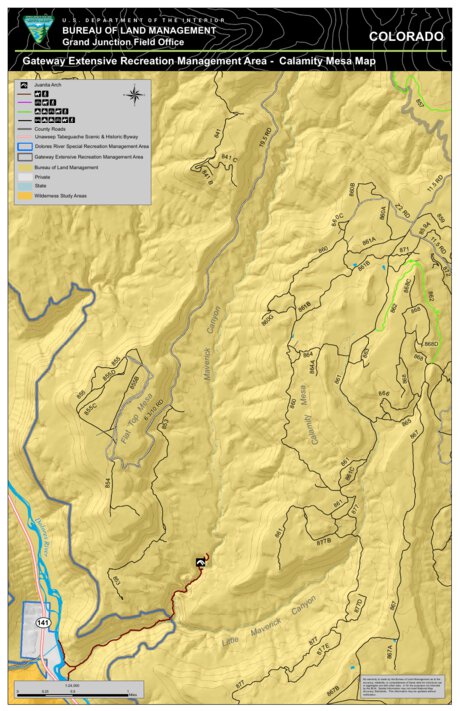 Gateway Extensive Recreation Management Area Calamity Map Map By Bureau Of Land Management 6974