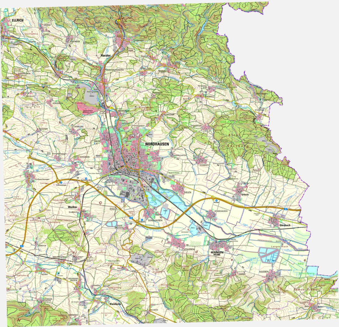 Nordhausen [L4530] map by Thuringer Landesamt Fur Bodenmanagement Und ...