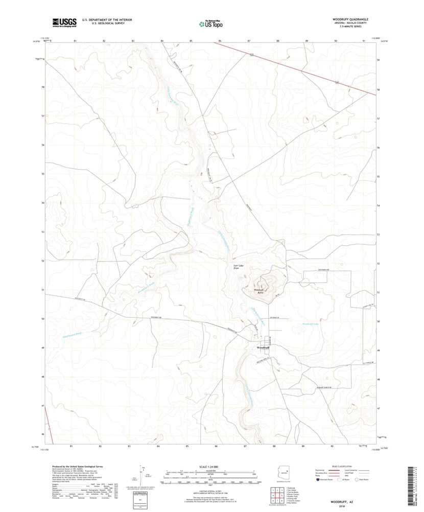 Woodruff, AZ (2018, 24000-Scale) Map by United States Geological Survey ...